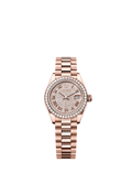 Rolex - Lady-Datejust 28 Everose Diamond / President / Paved Roman — Ref. 279135RBR