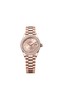 Rolex Lady-Datejust 28 Rose Gold / Diamond / Rose - Roman / President — Ref. 279135RBR