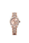 Rolex Lady-Datejust 28 Rose Gold / Diamond / Rose - Diamond / President — Ref. 279135RBR