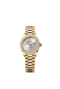 Rolex - Lady-Datejust 28 Yellow Gold Diamond / President / Silver Diamond — Ref. 279138RBR