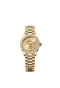 Rolex - Lady-Datejust 28 Yellow Gold Diamond / President / Champagne Diamonds — Ref. 279138RBR