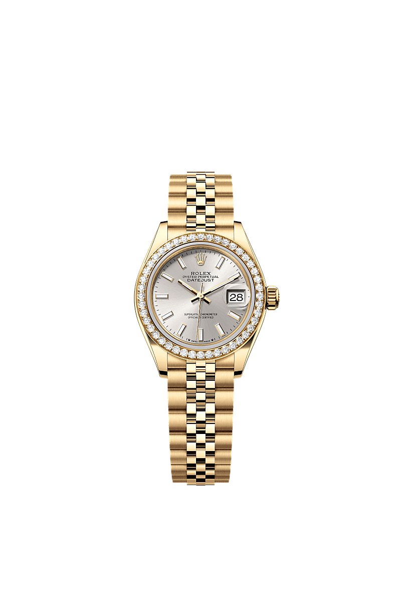 Rolex - Lady-Datejust 28 Yellow Gold Diamond / Jubilee / Silver — Ref. 279138RBR