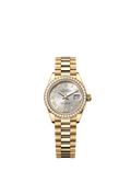 Rolex - Lady-Datejust 28 Yellow Gold Diamond / President / Silver Roman — Ref. 279138RBR