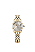 Rolex - Lady-Datejust 28 Yellow Gold Diamond / Jubilee / Silver Roman — Ref. 279138RBR