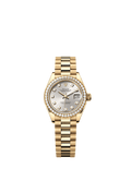 Rolex - Lady-Datejust 28 Yellow Gold Diamond / President / Silver Diamond — Ref. 279138RBR
