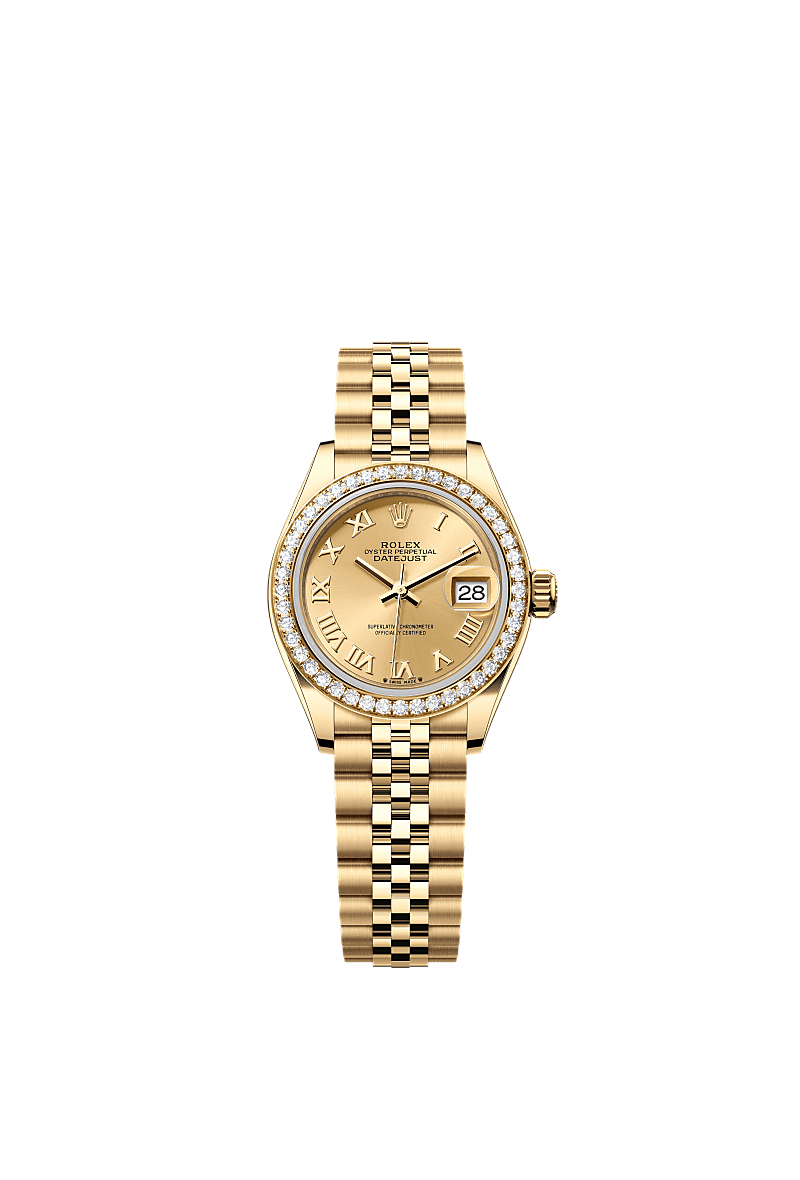 Rolex - Lady-Datejust 28 Yellow Gold Diamond / Jubilee / Champagne Roman — Ref. 279138RBR