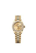 Rolex - Lady-Datejust 28 Yellow Gold Diamond / President / Champagne Diamond — Ref. 279138RBR