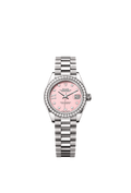 Rolex Lady-Datejust 28 White Gold - Diamond / President / Pink Opal — Ref. 279139RBR