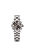 Rolex Lady-Datejust 28 White Gold - Diamond / President / Grey — Ref. 279139RBR