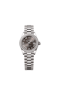 Rolex Lady-Datejust 28 White Gold - Diamond / President / Grey - Roman — Ref. 279139RBR