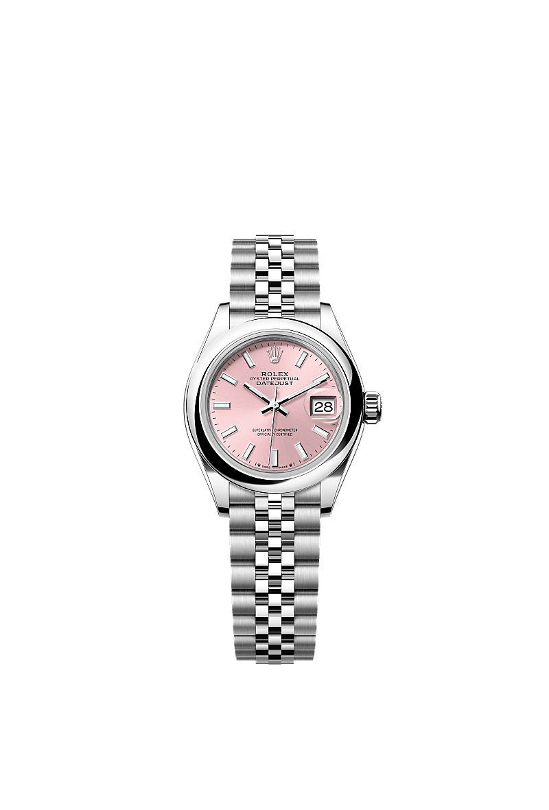 Rolex Lady-Datejust 28 Stainless Steel Domed / Jubilee / Pink — Ref. 279160