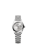 Rolex Lady-Datejust 28 Stainless Steel Domed / Jubilee / Silver Roman — Ref. 279160