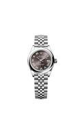 Rolex Lady-Datejust 28 Stainless Steel Domed / Jubilee / Dark Grey Roman — Ref. 279160