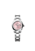 Rolex Lady-Datejust 28 Stainless Steel Domed / Oyster / Pink Roman — Ref. 279160