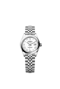 Rolex Lady-Datejust 28 Stainless Steel Domed / Jubilee / White Roman — Ref. 279160