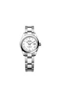 Rolex Lady-Datejust 28 Stainless Steel Domed / Oyster / White Roman — Ref. 279160