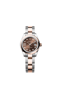 Rolex Lady-Datejust 28 Rolesor Rose Domed / Oyster / Chocolate Diamond — Ref. 279161