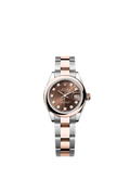 Rolex Lady-Datejust 28 Rolesor Rose Domed / Oyster / Chocolate Diamond — Ref. 279161
