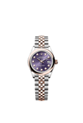 Rolex Lady-Datejust 28 Rolesor Rose Domed / Jubilee / Aubergine Diamonds — Ref. 279161