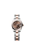 Rolex Lady-Datejust 28 Rolesor Rose Domed / Oyster / Chocolate — Ref. 279161