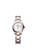 Rolex Lady-Datejust 28 Rolesor Rose Domed / Oyster / White Roman — Ref. 279161
