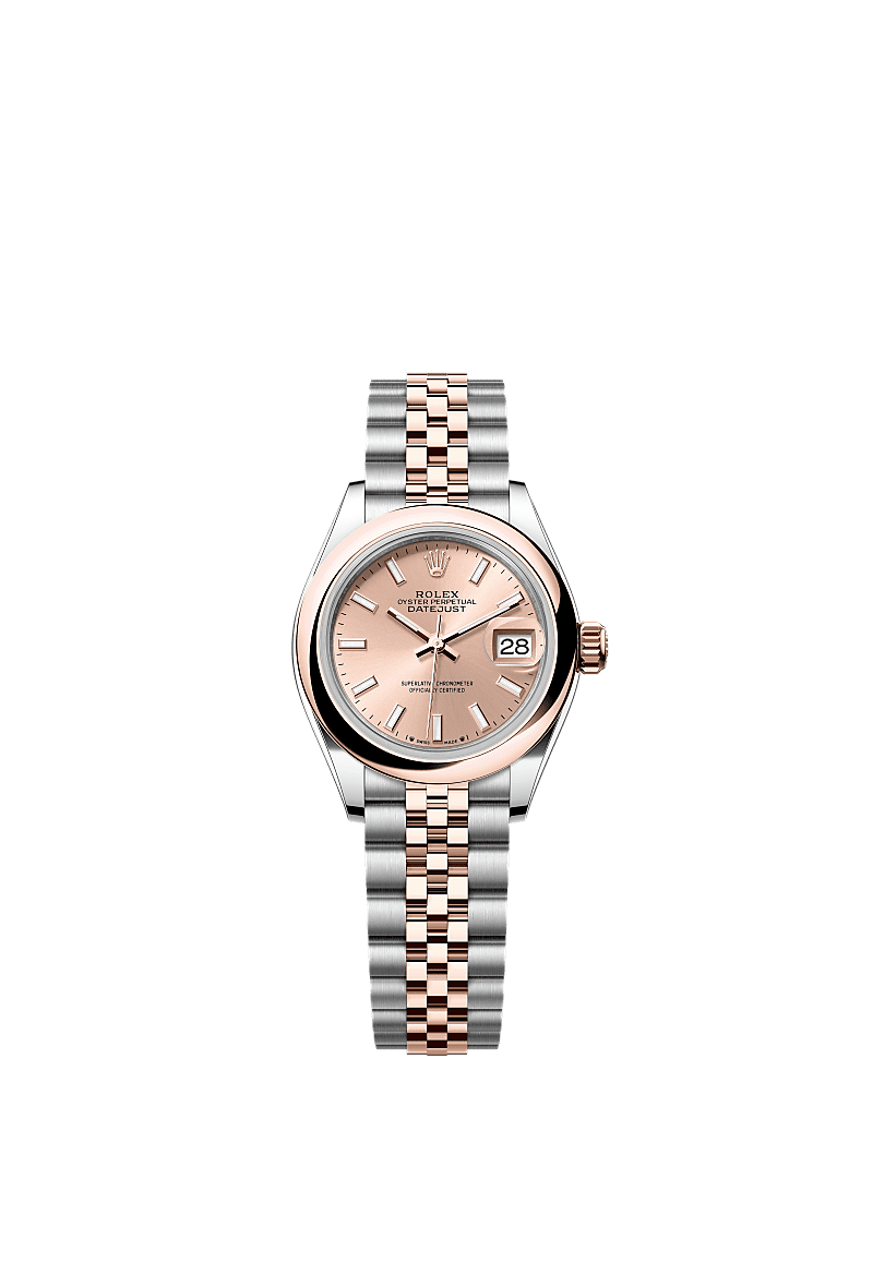 Rolex Lady-Datejust 28 Stainless Steel / Rose Gold / Domed / Rose / Jubilee — Ref. 279161