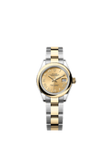 Rolex Lady-Datejust 28 Rolesor Yellow Domed / Oyster / Champagne Roman — Ref. 279163
