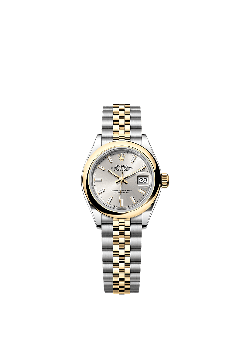 Rolex Lady-Datejust 28 Rolesor Yellow Domed / Jubilee / Silver — Ref. 279163