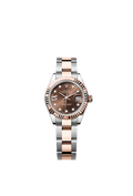 Rolex Lady-Datejust 28 Rolesor Rose Fluted / Oyster / Chocolate Diamond — Ref. 279171