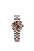 Rolex Lady-Datejust 28 Rolesor Rose Fluted / Jubilee / Chocolate Roman — Ref. 279171