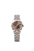 Rolex Lady-Datejust 28 Rolesor Rose Fluted / Jubilee / Chocolate Diamond — Ref. 279171