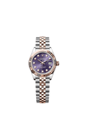 Rolex Lady-Datejust 28 Rolesor Rose Fluted / Jubilee / Aubergine Diamonds — Ref. 279171