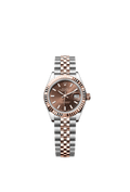Rolex Lady-Datejust 28 Rolesor Rose Fluted / Jubilee / Chocolate — Ref. 279171