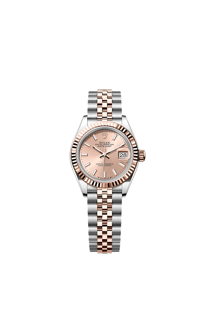 Rolex Lady-Datejust 28 Stainless Steel / Rose Gold / Fluted / Rose / Jubilee — Ref. 279171