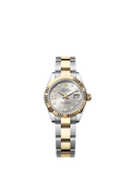 Rolex Lady-Datejust 28 Rolesor Yellow Fluted / Oyster / Silver Diamond — Ref. 279173