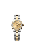 Rolex Lady-Datejust 28 Rolesor Yellow Fluted / Oyster / Champagne Roman — Ref. 279173