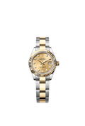 Rolex Lady-Datejust 28 Rolesor Yellow Fluted / Oyster / Champagne Diamond — Ref. 279173