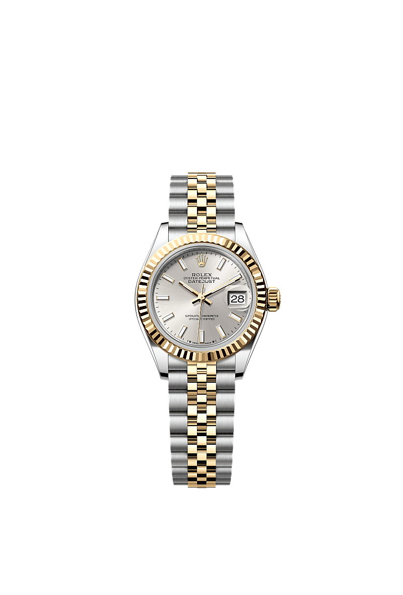 Rolex Lady-Datejust 28 Rolesor Yellow Fluted / Jubilee / Silver — Ref. 279173