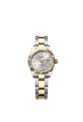 Rolex Lady-Datejust 28 Rolesor Yellow Fluted / Oyster / Silver — Ref. 279173