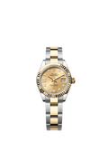 Rolex Lady-Datejust 28 Rolesor Yellow Fluted / Oyster / Champagne Diamond — Ref. 279173