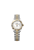 Rolex Lady-Datejust 28 Rolesor Yellow Fluted / Jubilee / White Roman — Ref. 279173