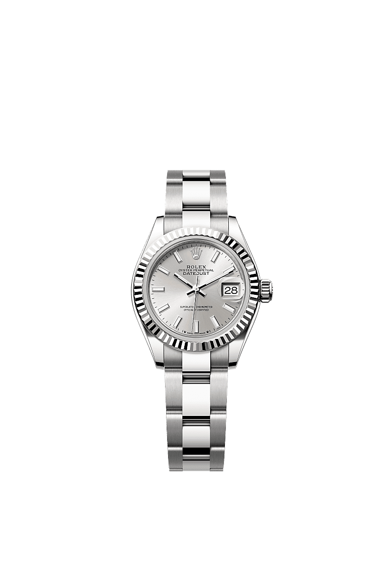 Rolex Lady-Datejust 28 Stainless Steel Fluted / Silver / Oyster — Ref. 279174