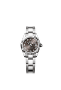 Rolex Lady-Datejust 28 Stainless Steel Fluted / Grey - Roman / Oyster — Ref. 279174