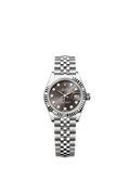 Rolex Lady-Datejust 28 Stainless Steel Fluted / Grey - Diamond / Jubilee — Ref. 279174