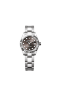 Rolex Lady-Datejust 28 Stainless Steel Fluted / Grey - Diamond / Oyster — Ref. 279174