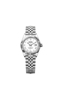Rolex Lady-Datejust 28 Stainless Steel Fluted / White - Roman / Jubilee — Ref. 279174