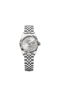 Rolex Lady-Datejust 28 Stainless Steel Fluted / Silver - Diamond / Jubilee — Ref. 279174