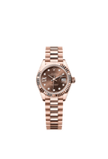 Rolex Lady-Datejust 28 Everose Fluted/ President / Chocolate Diamond — Ref. 279175