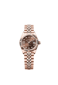 Rolex Lady-Datejust 28 Everose Fluted/ Jubilee / Chocolate Diamond — Ref. 279175