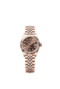 Rolex Lady-Datejust 28 Everose Fluted / Jubilee / Chocolate — Ref. 279175